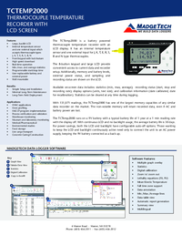 Thumbnail of document Data Sheet - TCTemp2000 Data Logger